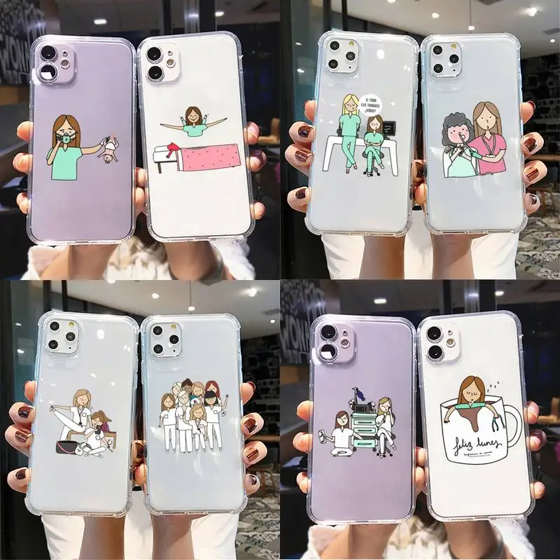 Cartoon Doctor Nurse Phone Case For iPhone 11 12 13 pro max 13mini X XS MAX 6s 7 7plus 8 8Plus XR Clear funda Capa
Cartoon Doctor Nurse Phone Case For iPhone 11 12 13 pro max 13mini X XS MAX 6s 7 7plus 8 8Plus XR Clear funda Capa