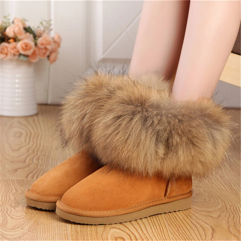 2021 Clissic Top Cow suede leather 100% Natural fox fur women short winter ankle snow boots for woman winter shoes Women Boots
2021 Clissic Top Cow suede leather 100% Natural fox fur women short winter ankle snow boots for woman winter shoes Women Boots