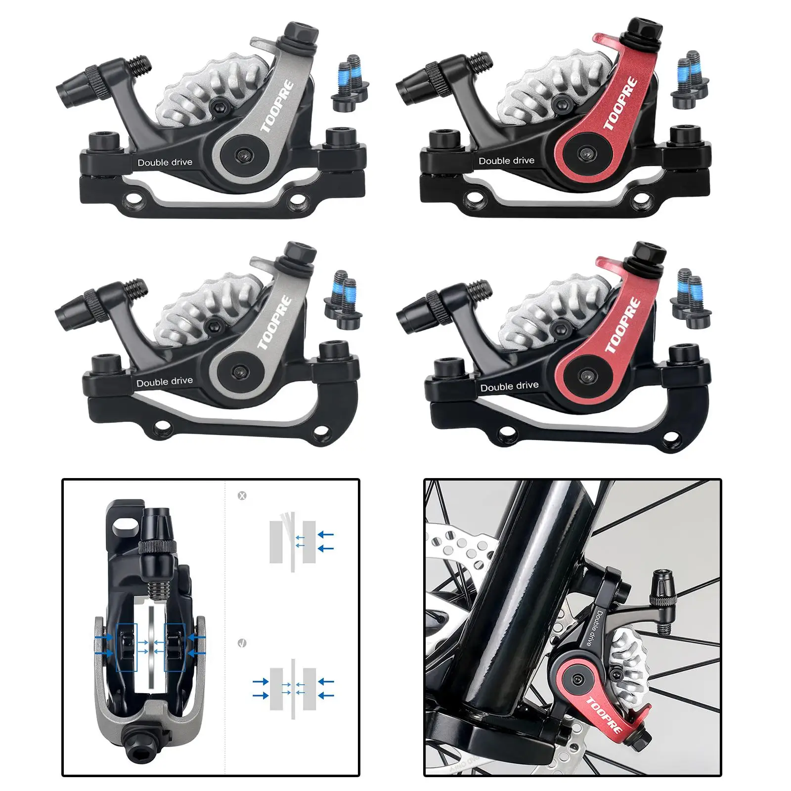 MTB Cycling Bicycle Bike Mechanical Dual Disc Brake Front/160/0 /R-160 Bilateral Piston Drive Brake Caliper
MTB Cycling Bicycle Bike Mechanical Dual Disc Brake Front/160/0 /R-160 Bilateral Piston Drive Brake Caliper