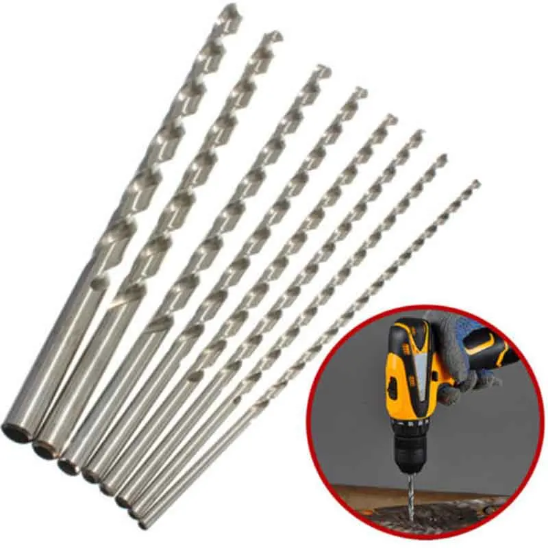 

2mm/3mm/4mm/5mm/6mm Diameter Drill Bit Extra Long HSS Straight Shank Auger Twist Drill Bit Set Power Tool 160-300mm