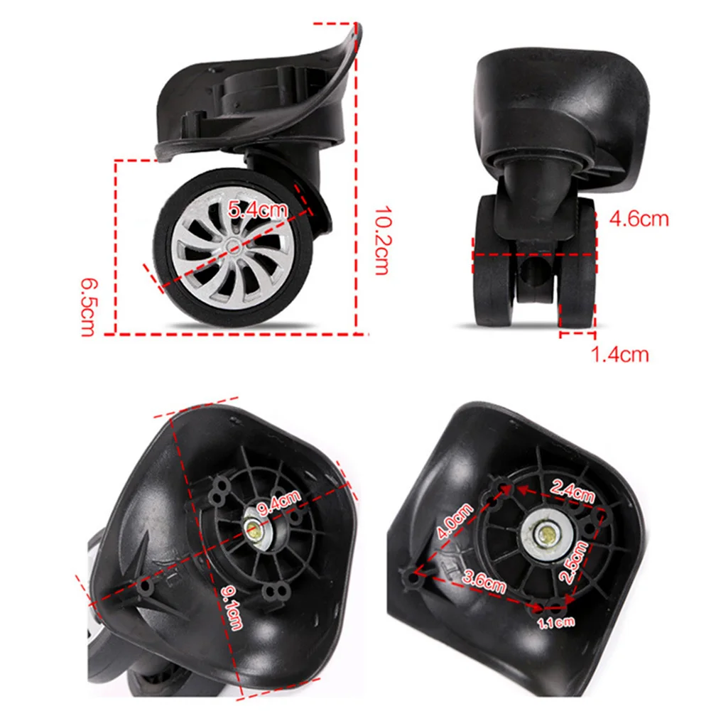 Luggage Wheels Replacement 4pcs/Set Replacement Luggage Suitcase Wheels Swivel Universal Wheel Black
Luggage Wheels Replacement 4pcs/Set Replacement Luggage Suitcase Wheels Swivel Universal Wheel Black