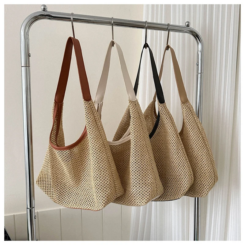 Japanese Weaving Straw Handbag For Women Boho Hand-Woven Rattan Shoulder Bag Females Vintage Hollow Out Beach Bucket Tote 
Japanese Weaving Straw Handbag For Women Boho Hand-Woven Rattan Shoulder Bag Females Vintage Hollow Out Beach Bucket Tote