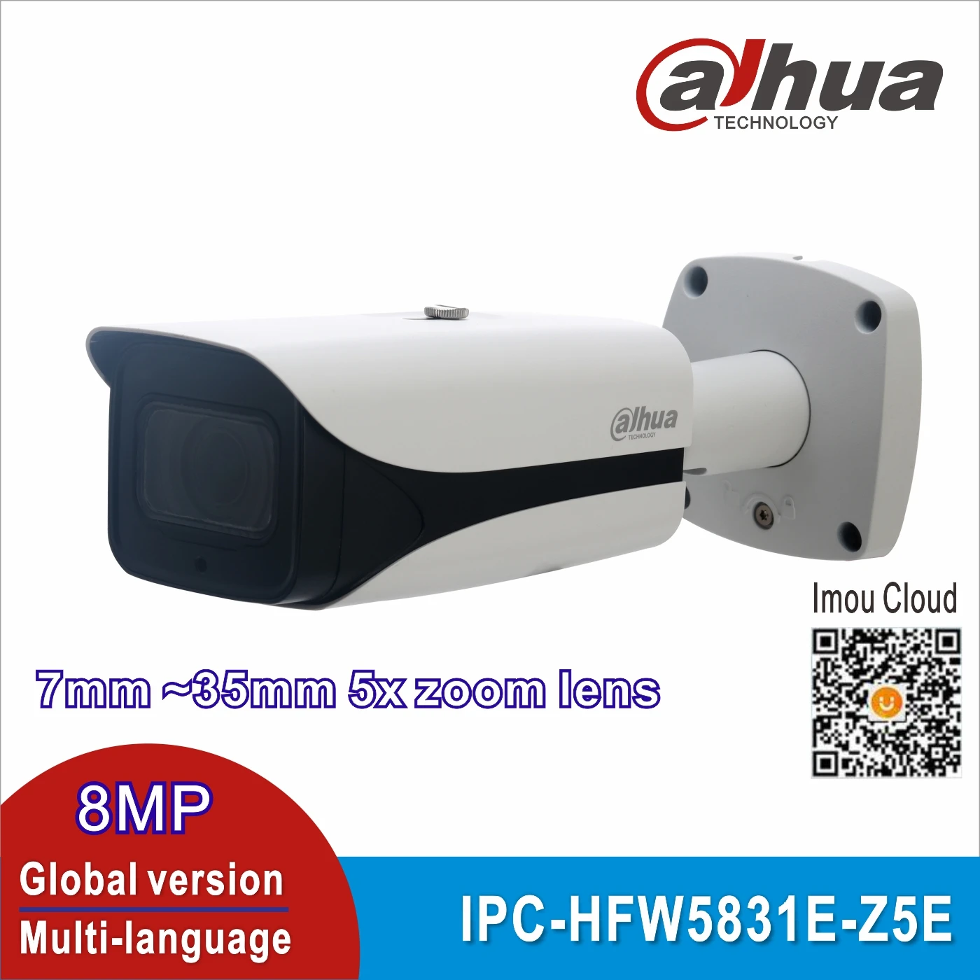 DAHUA 8MP IP Camera IPC-HFW5831E-Z5E 5X Zoom lens IP67 IK10 POE IR100m Range 7mm ~35mm CCTV Security Camera
DAHUA 8MP IP Camera IPC-HFW5831E-Z5E 5X Zoom lens IP67 IK10 POE IR100m Range 7mm ~35mm CCTV Security Camera