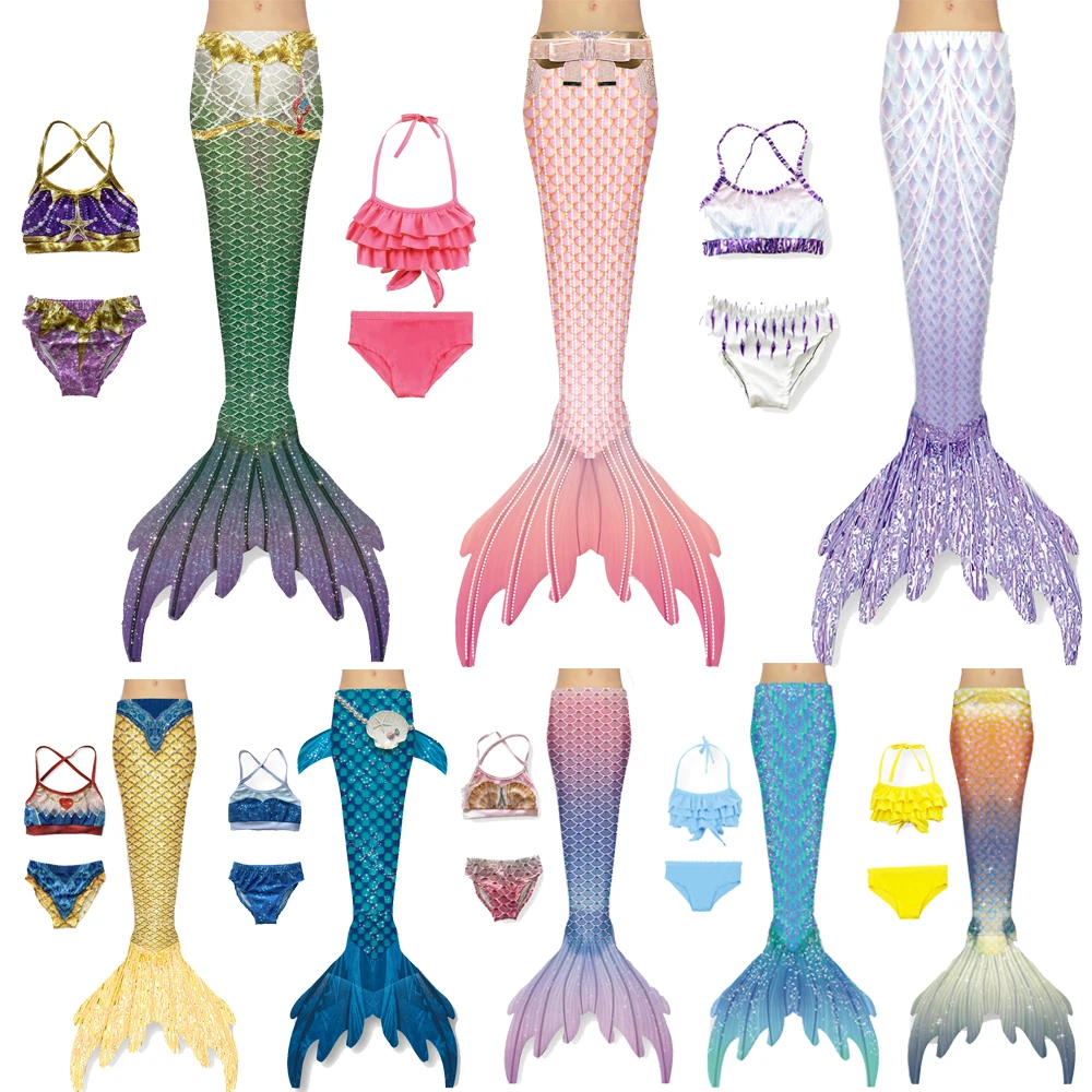 Halloween Girls Swimmable Mermaid Tail Princess Cosplay Costume Swimsuit Birthday Party Kids Beach Bikini Set Clothes Monofin
Halloween Girls Swimmable Mermaid Tail Princess Cosplay Costume Swimsuit Birthday Party Kids Beach Bikini Set Clothes Monofin