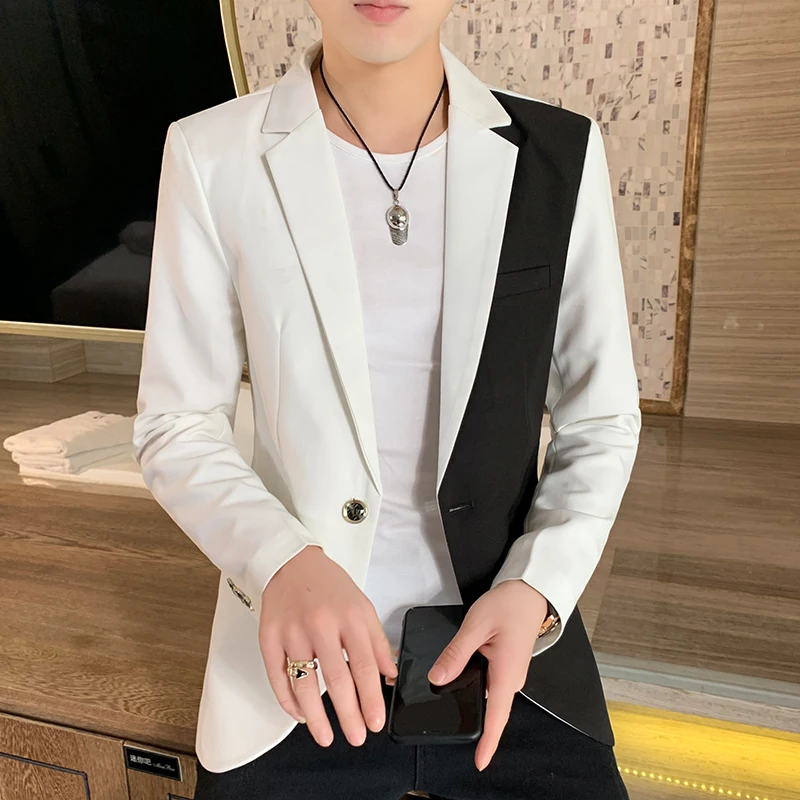 Men's Casual Blazer Korean Fashion Clothes Patchwork Suit Jacket Male Summer Thin Handsome Wear Slim Fit Coat Red White Blue
Men's Casual Blazer Korean Fashion Clothes Patchwork Suit Jacket Male Summer Thin Handsome Wear Slim Fit Coat Red White Blue