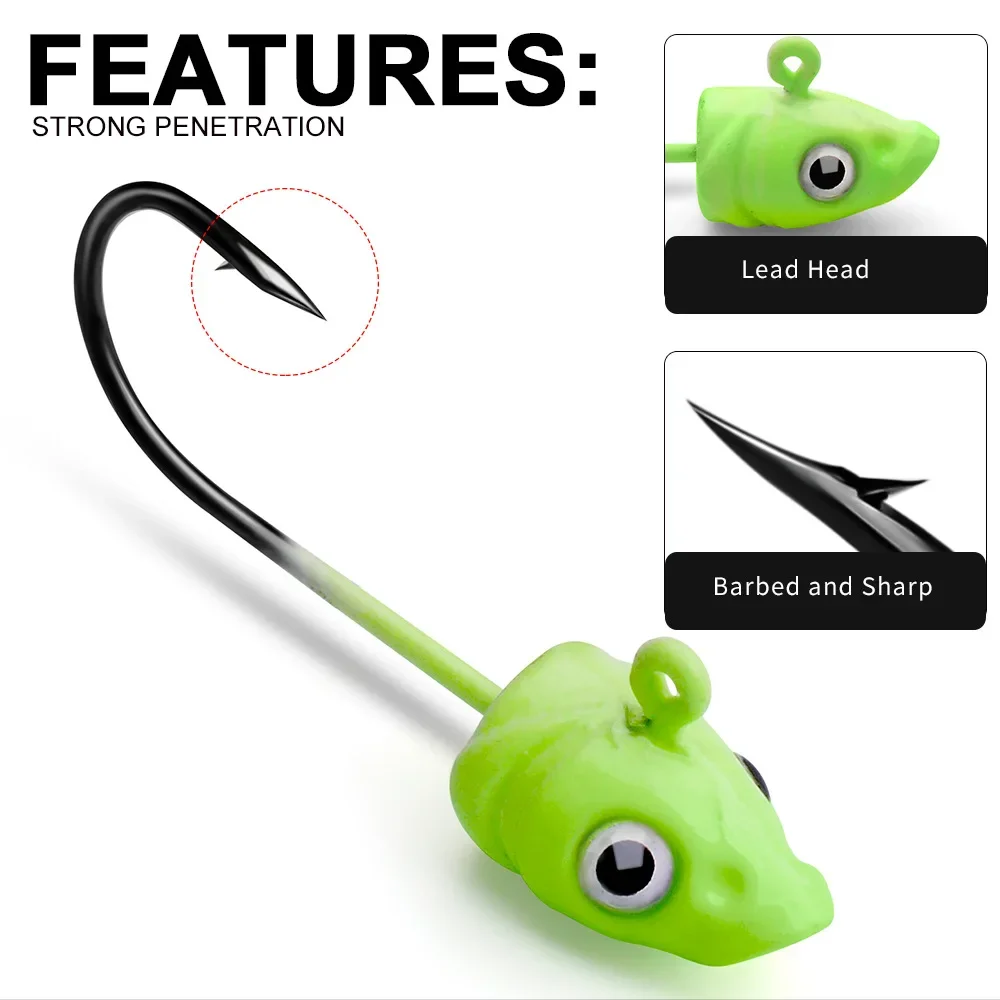 Luya lead head hook Fish head Soft fish lead head hook anti-hanging bottom Lua hook 3.5g 7g soft bait JIG hook
Luya lead head hook Fish head Soft fish lead head hook anti-hanging bottom Lua hook 3.5g 7g soft bait JIG hook