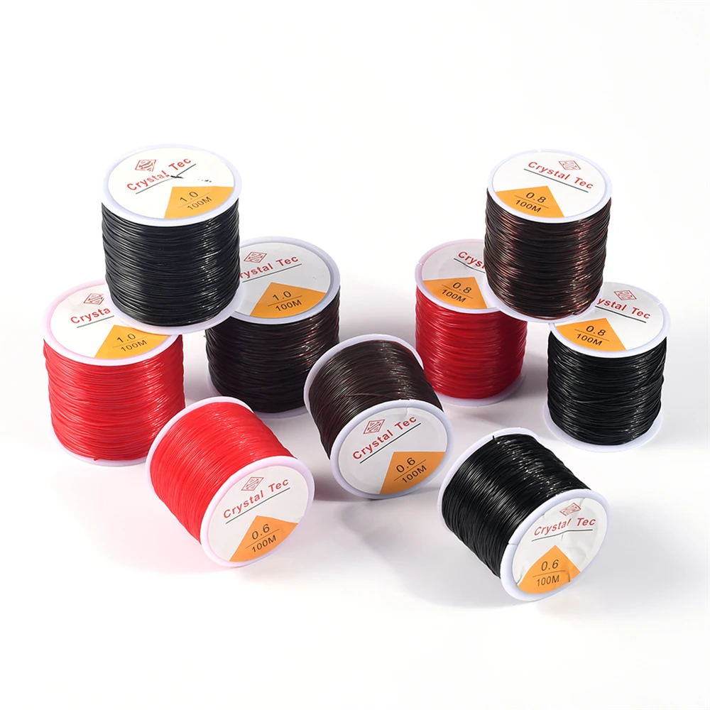 100 Meters Red Black Strong Crystal Beading Stretch Cord 6 8 10mm Elastic Line String Thread Cords DIY Bracelet Jewelry Making
100 Meters Red Black Strong Crystal Beading Stretch Cord 6 8 10mm Elastic Line String Thread Cords DIY Bracelet Jewelry Making