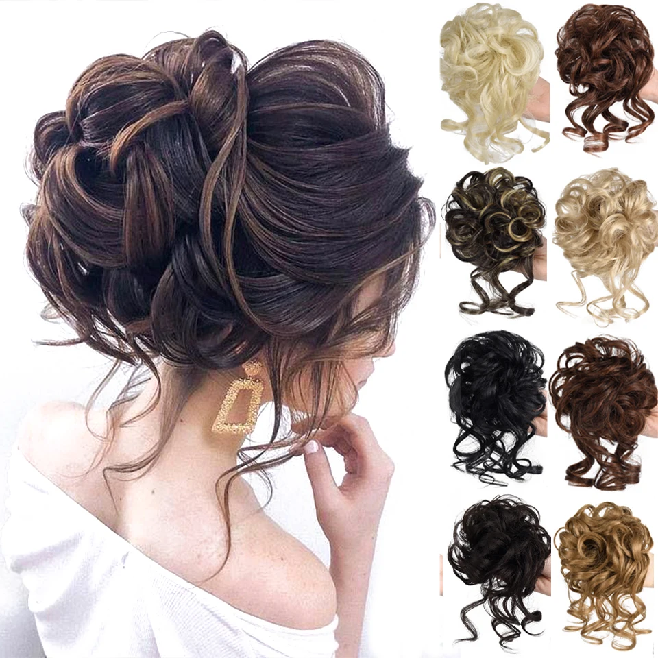 BEAUTYCODE Synthetic Hair Bun Chignon Messy Curly Hair Black Brown Band Elastic Scrunchy False Hair Pieces For Women Chignon 
BEAUTYCODE Synthetic Hair Bun Chignon Messy Curly Hair Black Brown Band Elastic Scrunchy False Hair Pieces For Women Chignon