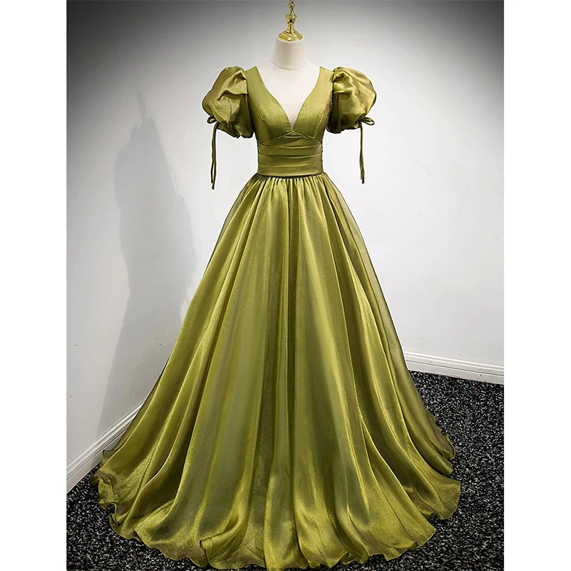 Bubble Sleeve V-neck Lace Up Backless A-line Women's Party Evening Dress Sexy Comfortable Elegant And Fashionable Vestidos Noche
Bubble Sleeve V-neck Lace Up Backless A-line Women's Party Evening Dress Sexy Comfortable Elegant And Fashionable Vestidos Noche