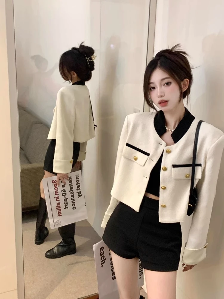 Basic Jacket Women's Autumn Splicing Elegant Ladies Daily Versatile Casual Korean Fashion Standing Collar Loose Luxury Innerwear
Basic Jacket Women's Autumn Splicing Elegant Ladies Daily Versatile Casual Korean Fashion Standing Collar Loose Luxury Innerwear