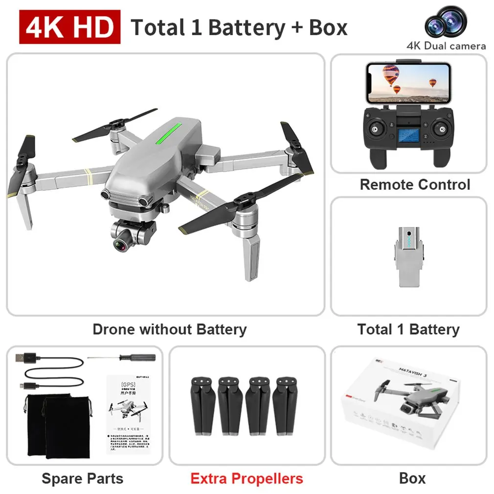 RC 2-Axis Self Stabilization Gimbal Camera Drone GPS 4K HD 5G WIFI FPV 1.2KM Long Distance Brushless L109 PRO Drone Quadcopter
RC 2-Axis Self Stabilization Gimbal Camera Drone GPS 4K HD 5G WIFI FPV 1.2KM Long Distance Brushless L109 PRO Drone Quadcopter