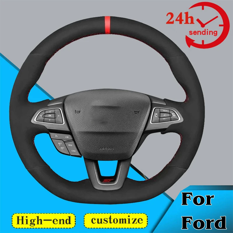 Custom Alcantara Steering Wheel Braid Cover Fit For Ford Focus (RS | ST | ST-Line) 2015-2018 Kuga (ST-Line) Ecosport (ST-Line)
Custom Alcantara Steering Wheel Braid Cover Fit For Ford Focus (RS | ST | ST-Line) 2015-2018 Kuga (ST-Line) Ecosport (ST-Line)