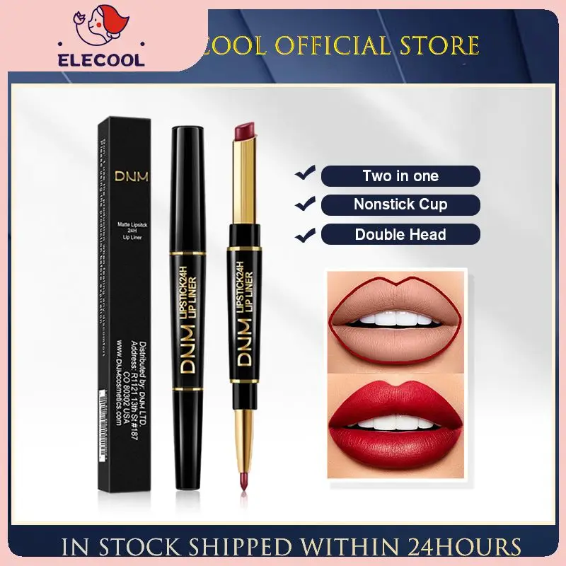 

12 Colors Double-ended Lipstick Lip Liner Long Lasting Natural Non-stick Cup Lip Liner Matte Waterproof Portable Lip Tint TSLM1