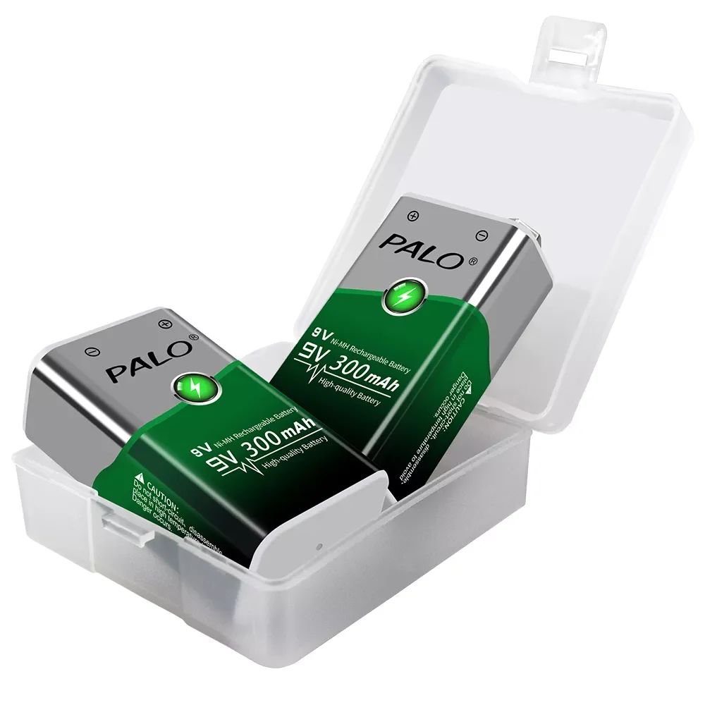 PALO 4pcs 9V batteries 6F22 9V ni-mh 300 mAh 9V Rechargeable Battery for toys Camera Radio etc
PALO 4pcs 9V batteries 6F22 9V ni-mh 300 mAh 9V Rechargeable Battery for toys Camera Radio etc