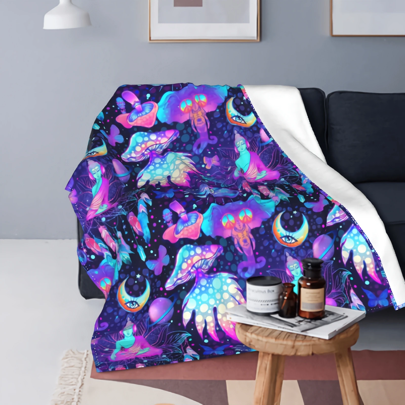 Psychedelic Mushroom Thick Flannel Blanket 80"x60" Breathable Warm Bed Sofa Couch Blanket Soft Throw Blanket for Kids Adults
Psychedelic Mushroom Thick Flannel Blanket 80"x60" Breathable Warm Bed Sofa Couch Blanket Soft Throw Blanket for Kids Adults