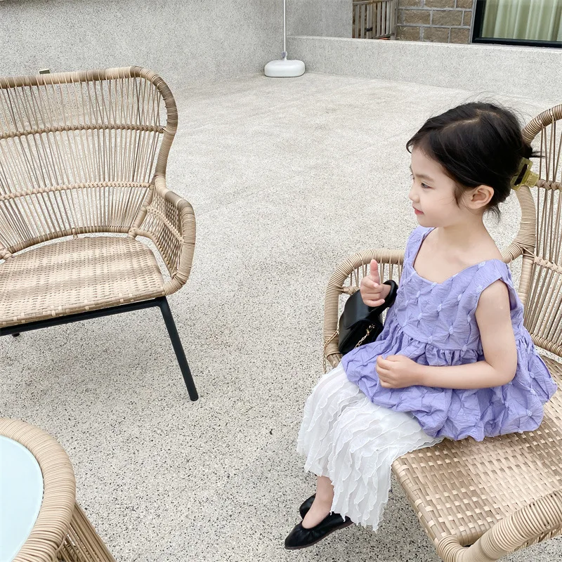 MiDoDo 2022 Summer New Girl Bow Purple Sleeveless Blouse + Waveselvedge Pants 2Pcs Suit Children O-neck Shirt Set Outfit For Kid
MiDoDo 2022 Summer New Girl Bow Purple Sleeveless Blouse + Waveselvedge Pants 2Pcs Suit Children O-neck Shirt Set Outfit For Kid