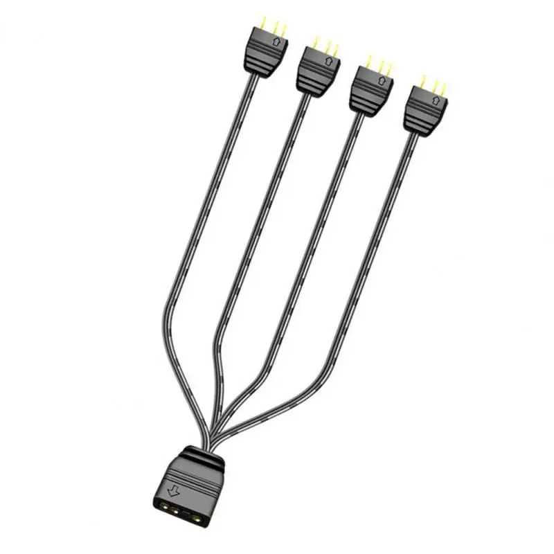 

Черная линия расширения 3pin 1 в 2 / 1 в 4 5vargb удлинитель ПК аппаратные кабели синхронизация Hub супер длинные 5В адаптеры