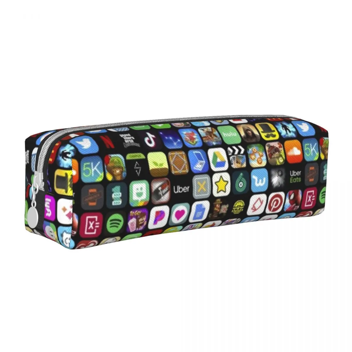 

Meme Collage Print Square Pencil Case Wall of Apps University Retro Leather Pencil Box For Teens Zipper Pen Organizer