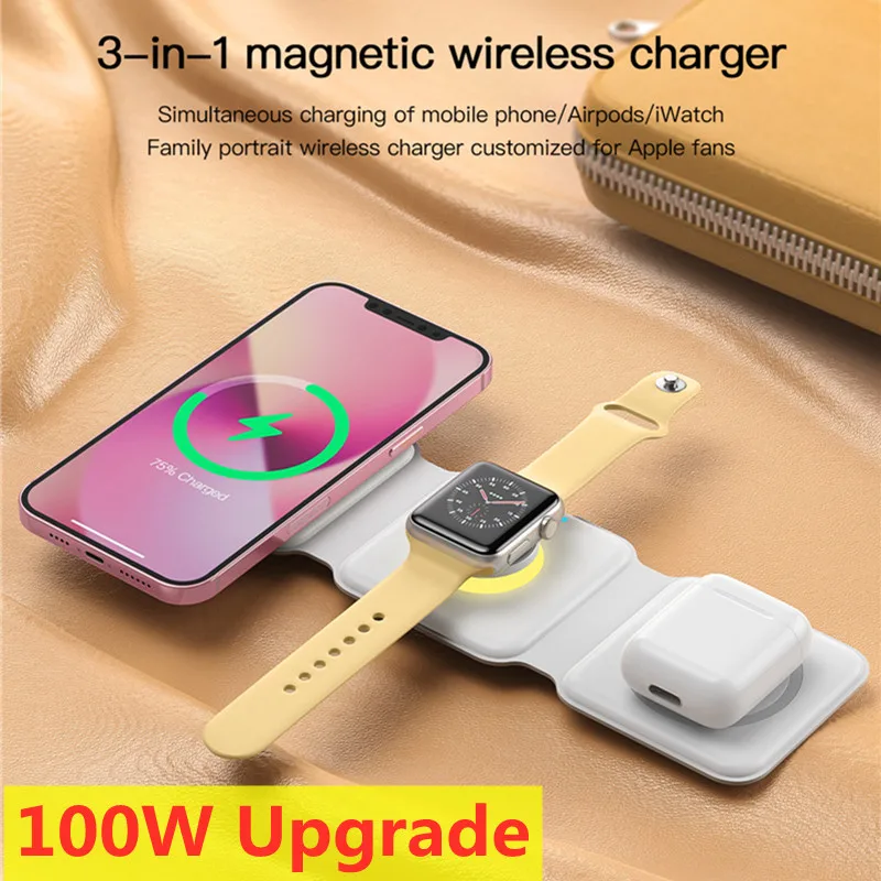 Магнитная Беспроводная зарядная подставка 3 в 1, 100 Вт для iPhone 14 13 12 Pro Max Airpods iWatch, быстрая Беспроводная зарядная док-станция
Магнитная Беспроводная зарядная подставка 3 в 1, 100 Вт для iPhone 14 13 12 Pro Max Airpods iWatch, быстрая Беспроводная зарядная док-станция