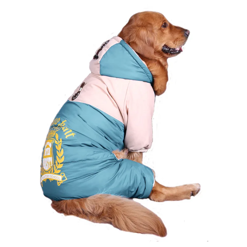 

Big Dog Clothes Bernard Dog Rottweiler Dog Medium and Large Dog Plus Velvet Thickened Four-legged Cotton Coat Pet Clothing