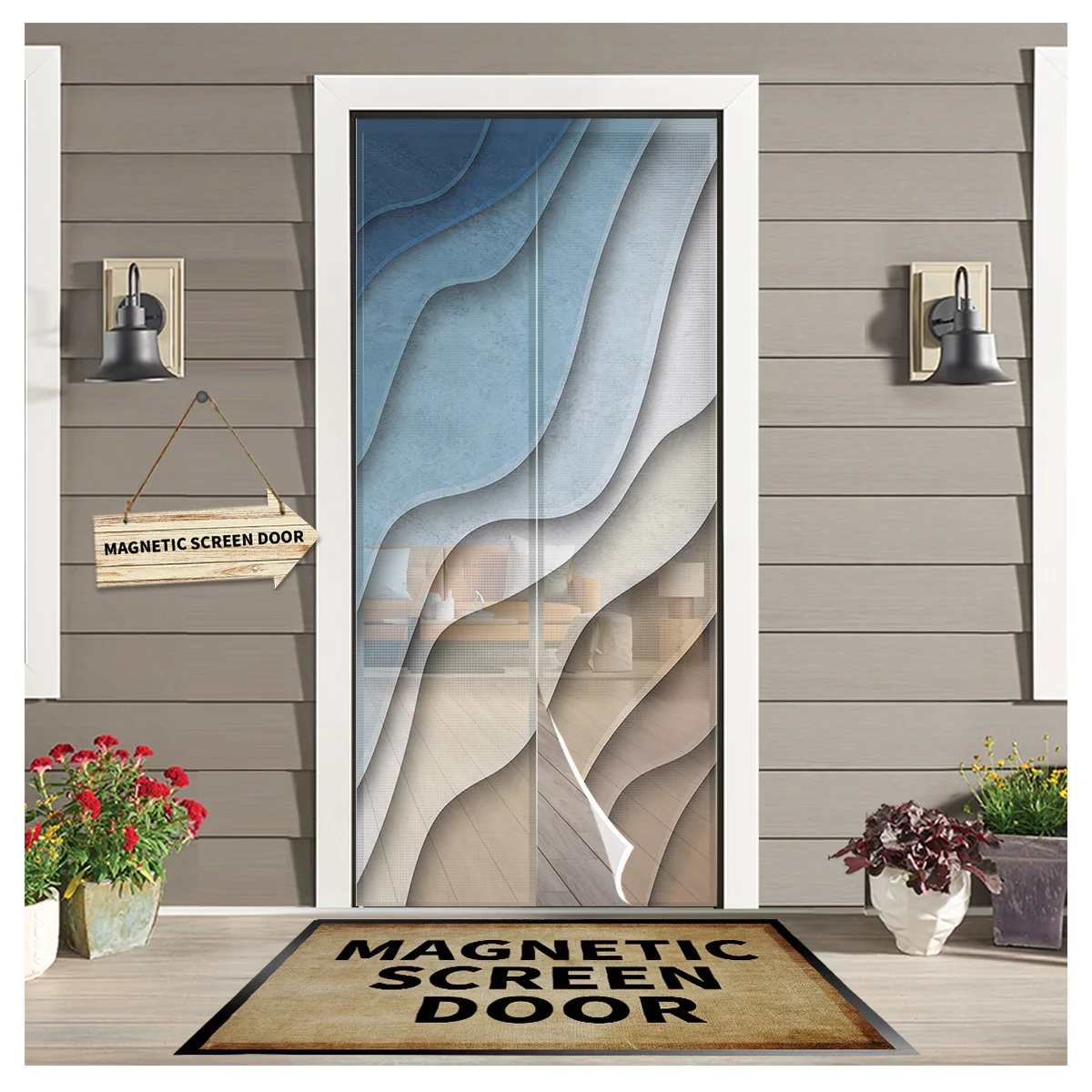 Blue Brown Gradient Modern Geometric Abstract Magnetic Net Door Screen Mesh Automatic Closing Anti Mosquito Insect Door Curtain
Blue Brown Gradient Modern Geometric Abstract Magnetic Net Door Screen Mesh Automatic Closing Anti Mosquito Insect Door Curtain