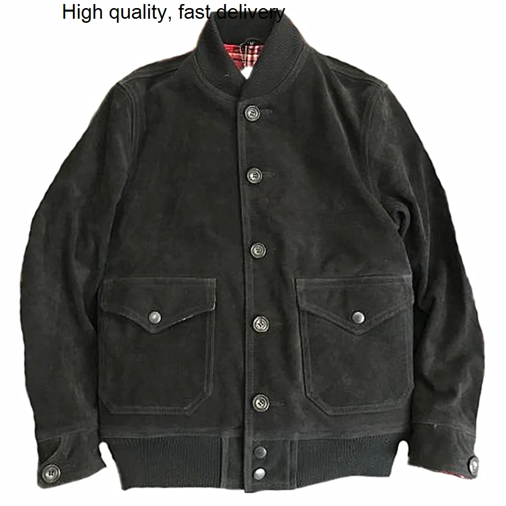 Mans Brand Business Cow Suede Jacket Real Leather Coat Air Force Men Coats Plaid 5XL Slim Fit Autumn Winter Topcoat Khaki Black
Mans Brand Business Cow Suede Jacket Real Leather Coat Air Force Men Coats Plaid 5XL Slim Fit Autumn Winter Topcoat Khaki Black