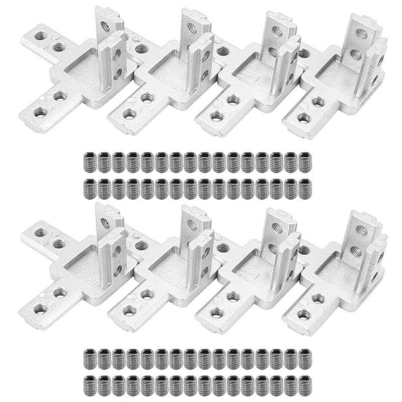 8-Pack 3030 Series 3-Way End Corner Bracket Connector,With Screws For Standard 8Mm T Slot Aluminum Extrusion Profile
8-Pack 3030 Series 3-Way End Corner Bracket Connector,With Screws For Standard 8Mm T Slot Aluminum Extrusion Profile