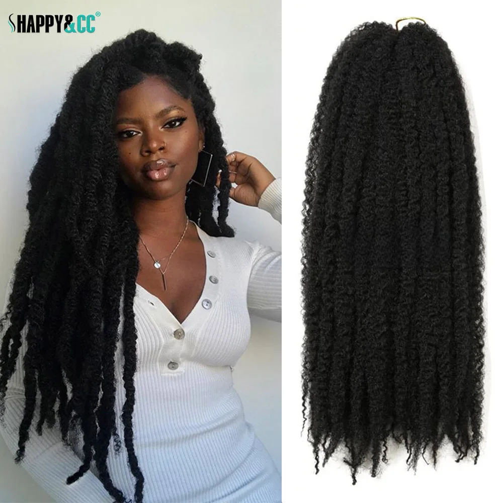 

Marley Twist Crochet Braids 18/24 Inch Synthetic Soft Afro Kinky Twist Braiding Hair Extensions Ginger Faux Locs Braid for Women