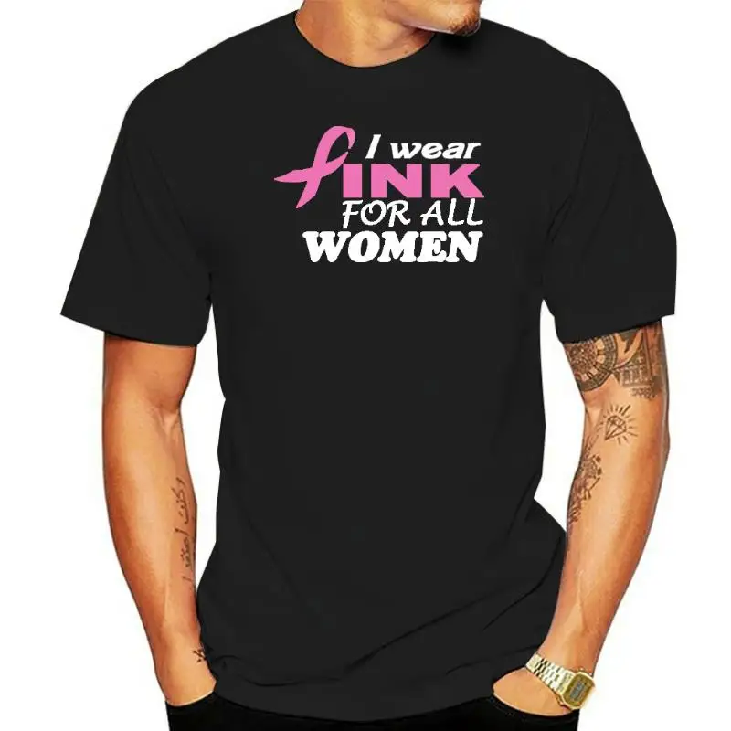 I WEAR PINK FOR ALL WOMEN BREAST CANCER Женская футболка 10% Amer Cancer Society 440