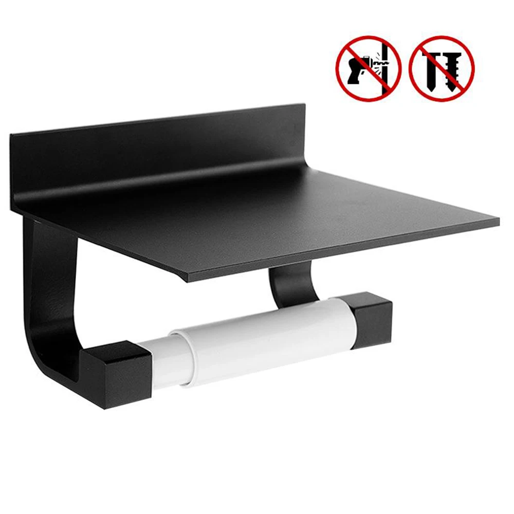 Black/Silver Toilet Roll Holder Wall Mount Phone Holder Storage Shelf Toilet Paper Tissue Towel Storage Rack Bathroom Accessorie
Black/Silver Toilet Roll Holder Wall Mount Phone Holder Storage Shelf Toilet Paper Tissue Towel Storage Rack Bathroom Accessorie