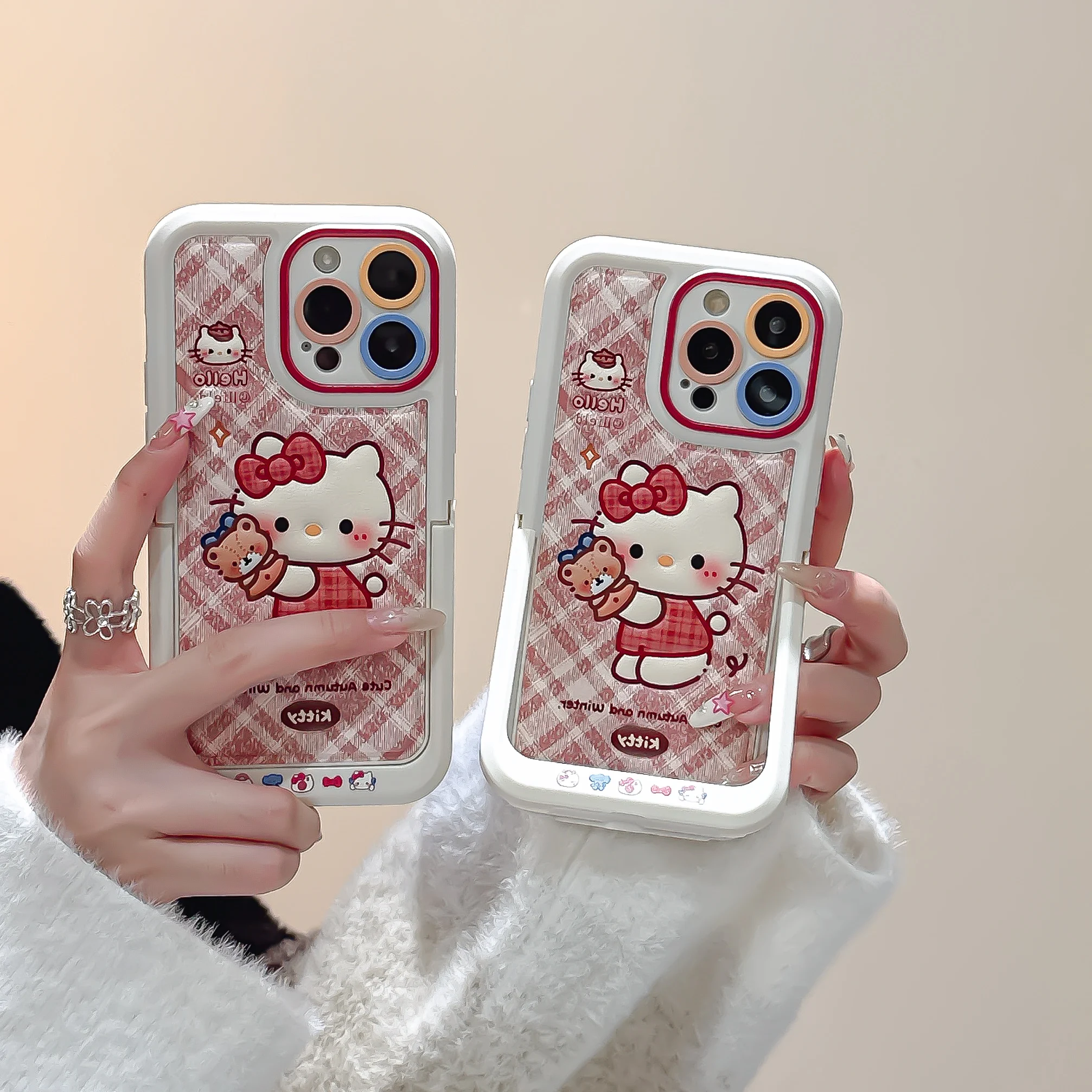Sanrios Hellos Kittys burgundy plaid with stand cartoon Phone Cases For iPhone 15 14 13 12 11 Pro Max Back Cover
Sanrios Hellos Kittys burgundy plaid with stand cartoon Phone Cases For iPhone 15 14 13 12 11 Pro Max Back Cover