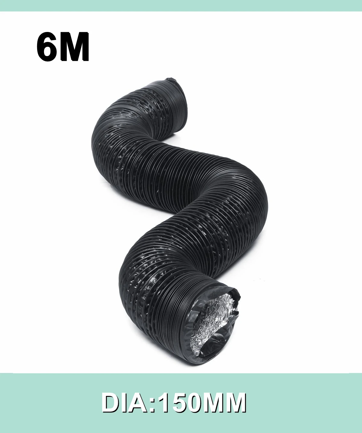 Гибкий двойной шланг из алюминиевой фольги, 150 мм, 6 м
Гибкий двойной шланг из алюминиевой фольги, 150 мм, 6 м