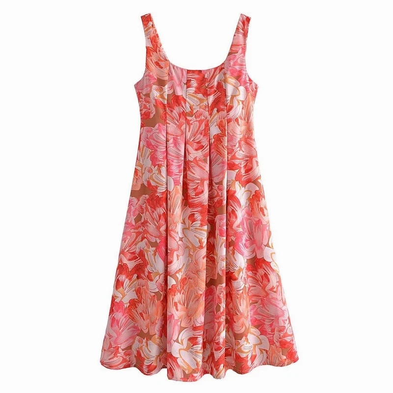 Women Floral Summer Dress 2022 New Fashion Tank Sleeve Printed Clothing Mid-Calf Feminino Vestido
Women Floral Summer Dress 2022 New Fashion Tank Sleeve Printed Clothing Mid-Calf Feminino Vestido