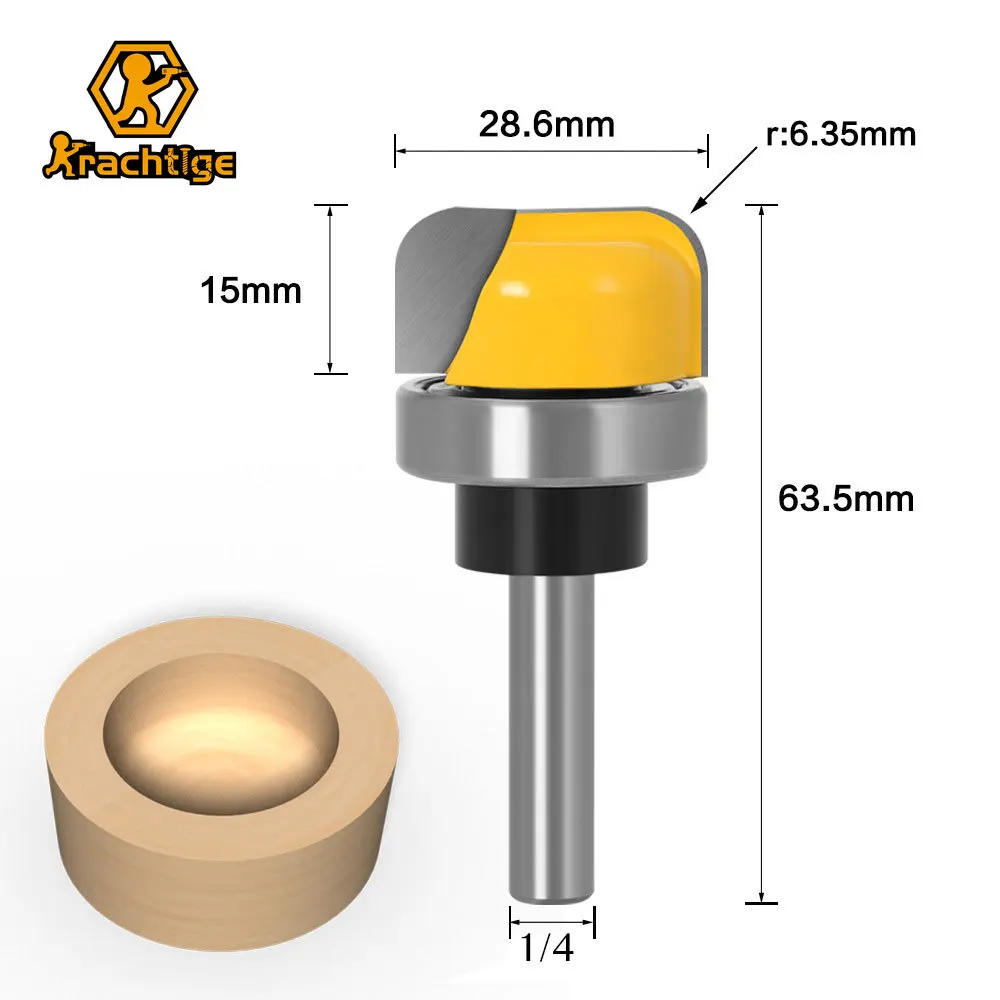 Krachtige 1-1/8 inch Diameter Bowl & Tray Template Router Bit 1/4 inch Shank Round Nose Milling Cutter Woodworking Tool
Krachtige 1-1/8 inch Diameter Bowl & Tray Template Router Bit 1/4 inch Shank Round Nose Milling Cutter Woodworking Tool
