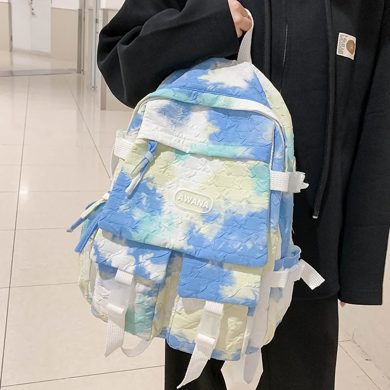 Fashionable Large Capacity Students Backpack Korean Women Tie-Dye Schoolbag High Quality Fabrics Boys Girls Travel Bag Cool New
Fashionable Large Capacity Students Backpack Korean Women Tie-Dye Schoolbag High Quality Fabrics Boys Girls Travel Bag Cool New