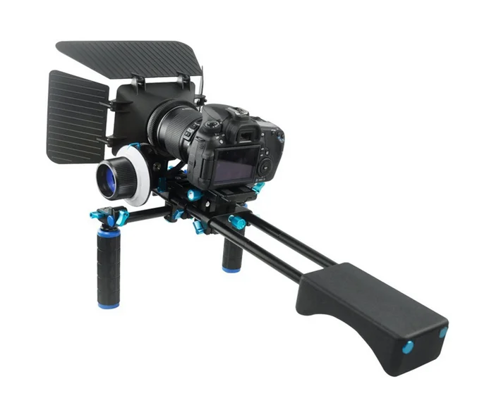 MCOPLUS DSLR Stabilizer Shoulder Mount Rig 102F with Double Comfortable Handgrip for Camera /Camcorder HD Video Shooting
MCOPLUS DSLR Stabilizer Shoulder Mount Rig 102F with Double Comfortable Handgrip for Camera /Camcorder HD Video Shooting