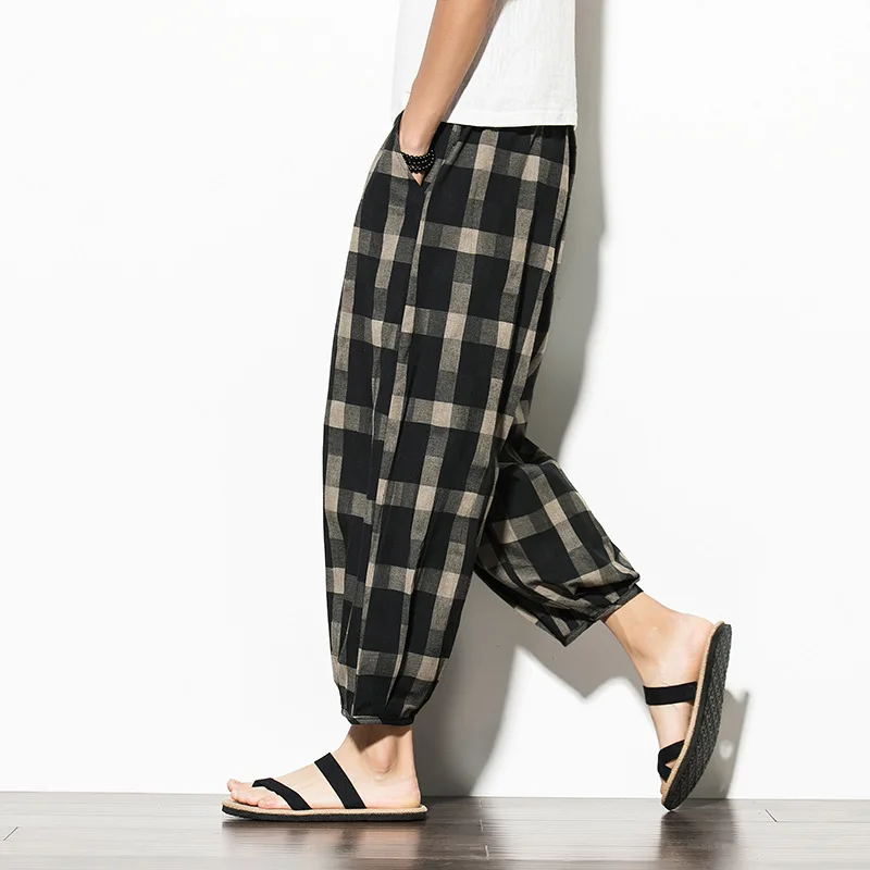 Мужские клетчатые шаровары LUCLESAM, льняные брюки в китайском стиле длиной до щиколотки, шаровары в непальском стиле, осенние мужские свободны...
Мужские клетчатые шаровары LUCLESAM, льняные брюки в китайском стиле длиной до щиколотки, шаровары в непальском стиле, осенние мужские свободны...