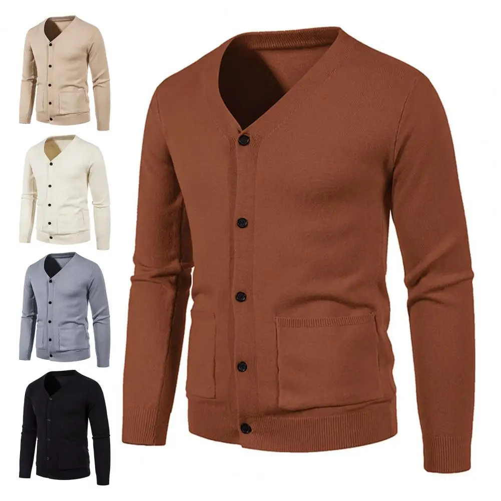 Fashionable Men Coat Warm Solid Color Tight Single-breasted Men Sweater
Fashionable Men Coat Warm Solid Color Tight Single-breasted Men Sweater