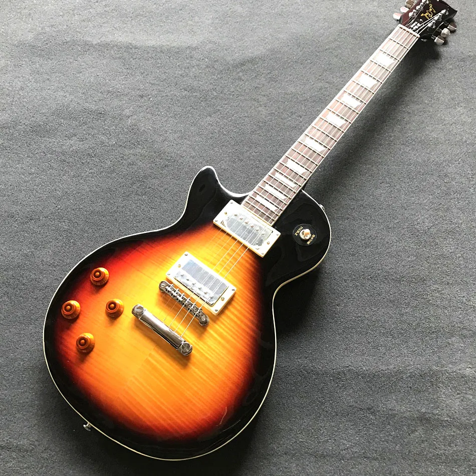 

Custom Shop, Sunset Backhand Tiger LP Electric Guitar, Rosewood Fingerboard, Mahogany Xylophone Body, 22 Silk, Free Shipping