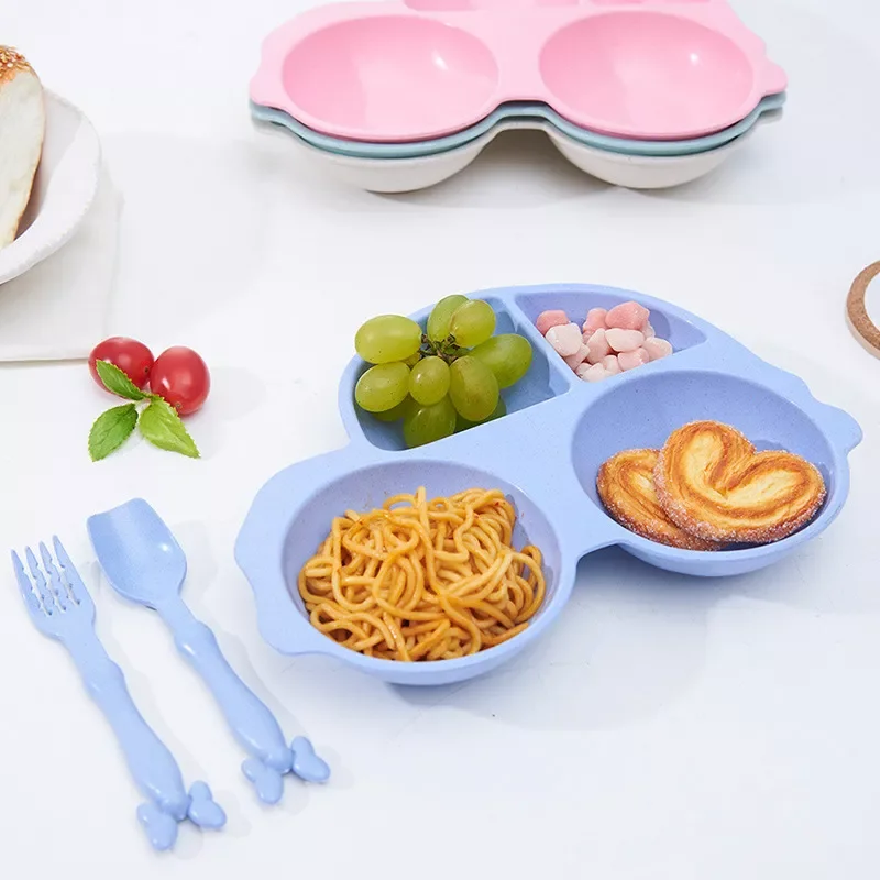 

1pc Cartoon Car Style 4 Grids Plate Small Chips Snacks Dishware Dishes Children Dinner Plate Lovely Dish