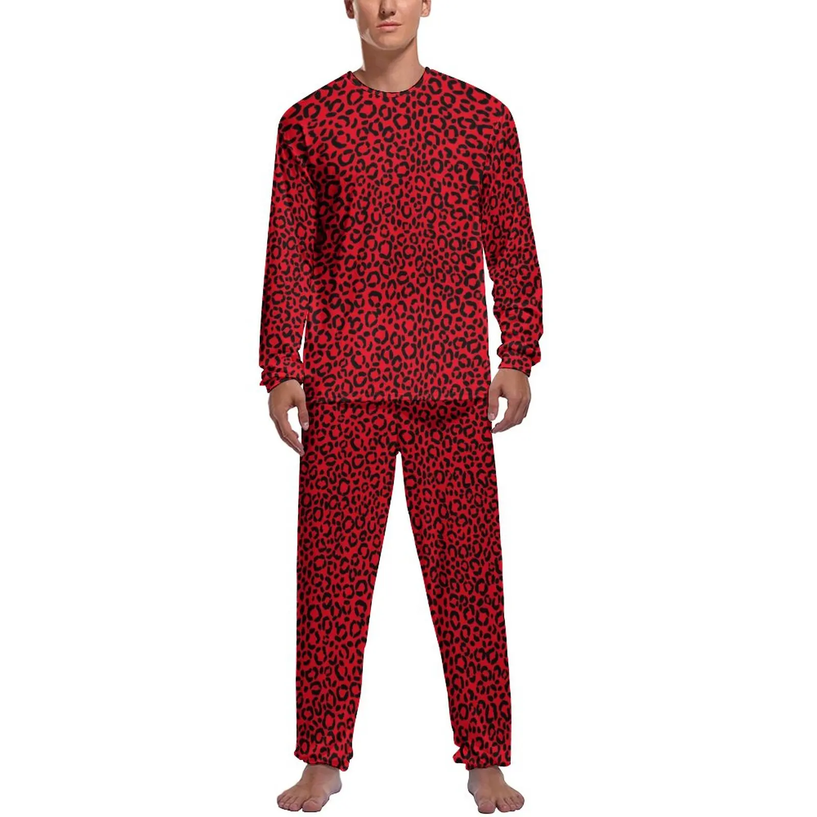 Leopard Spots Pajamas Long Sleeve Red and Black 2 Pieces Aesthetic Pajamas Set Daily Men Graphic Warm Nightwear
Leopard Spots Pajamas Long Sleeve Red and Black 2 Pieces Aesthetic Pajamas Set Daily Men Graphic Warm Nightwear