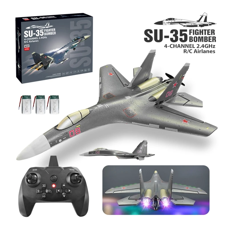 SU-35 Stunt RC Aircraft Six-Axis Remote Control Air Plane Toy 2.4G 4CH RC Fighter for Teens Outdoor Play Birthday Gift
SU-35 Stunt RC Aircraft Six-Axis Remote Control Air Plane Toy 2.4G 4CH RC Fighter for Teens Outdoor Play Birthday Gift