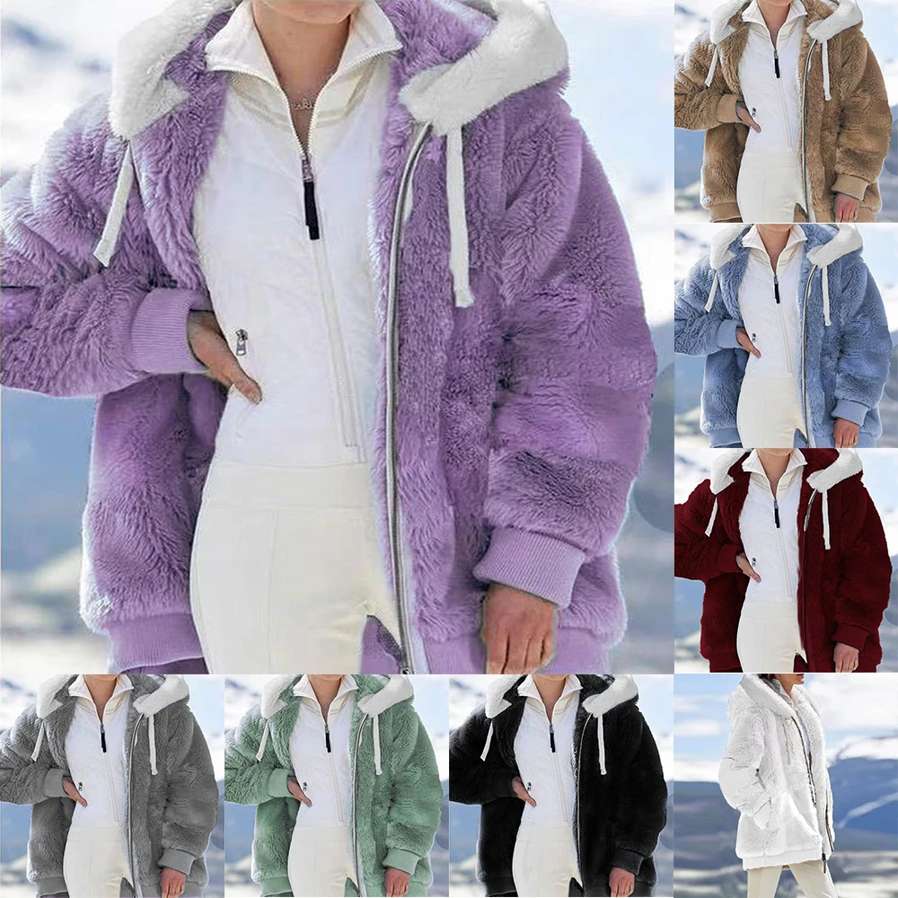 2022 Women's Winter Warm Faux Fur Coat Zipper Plush Hooded Cardigan Loose Jacket Plus Size Hood Sweat-shirt Outwear Overcoat
2022 Women's Winter Warm Faux Fur Coat Zipper Plush Hooded Cardigan Loose Jacket Plus Size Hood Sweat-shirt Outwear Overcoat