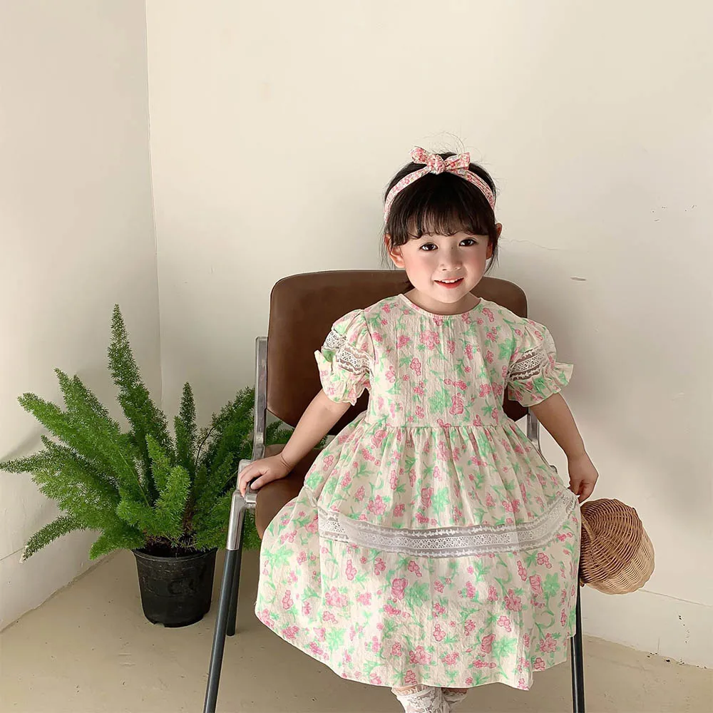 Girls Dresses 2022 New Summer Casual Korean Style Floral Printed Lace Skirts Cotton Princess Dress for 3-7 Years Old Clothes
Girls Dresses 2022 New Summer Casual Korean Style Floral Printed Lace Skirts Cotton Princess Dress for 3-7 Years Old Clothes