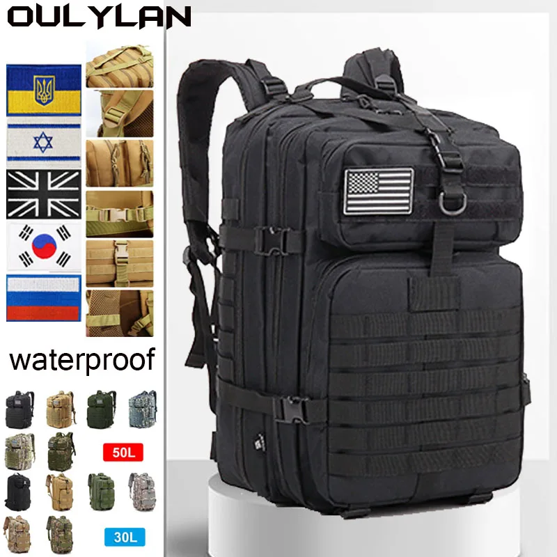 

Нейлоновые водонепроницаемые сумки Oulylan 900D, сумка для походов и охоты на открытом воздухе, военный тактический рюкзак 30 л/50 л, рюкзаки для походов и кемпинга