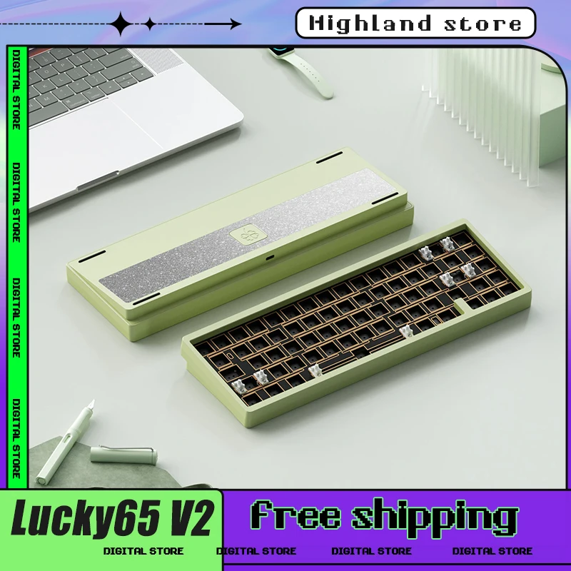Weikav Lucky65 V2 комплект механической клавиатуры Bluetooth 3 режима 2 4 г прокладка с