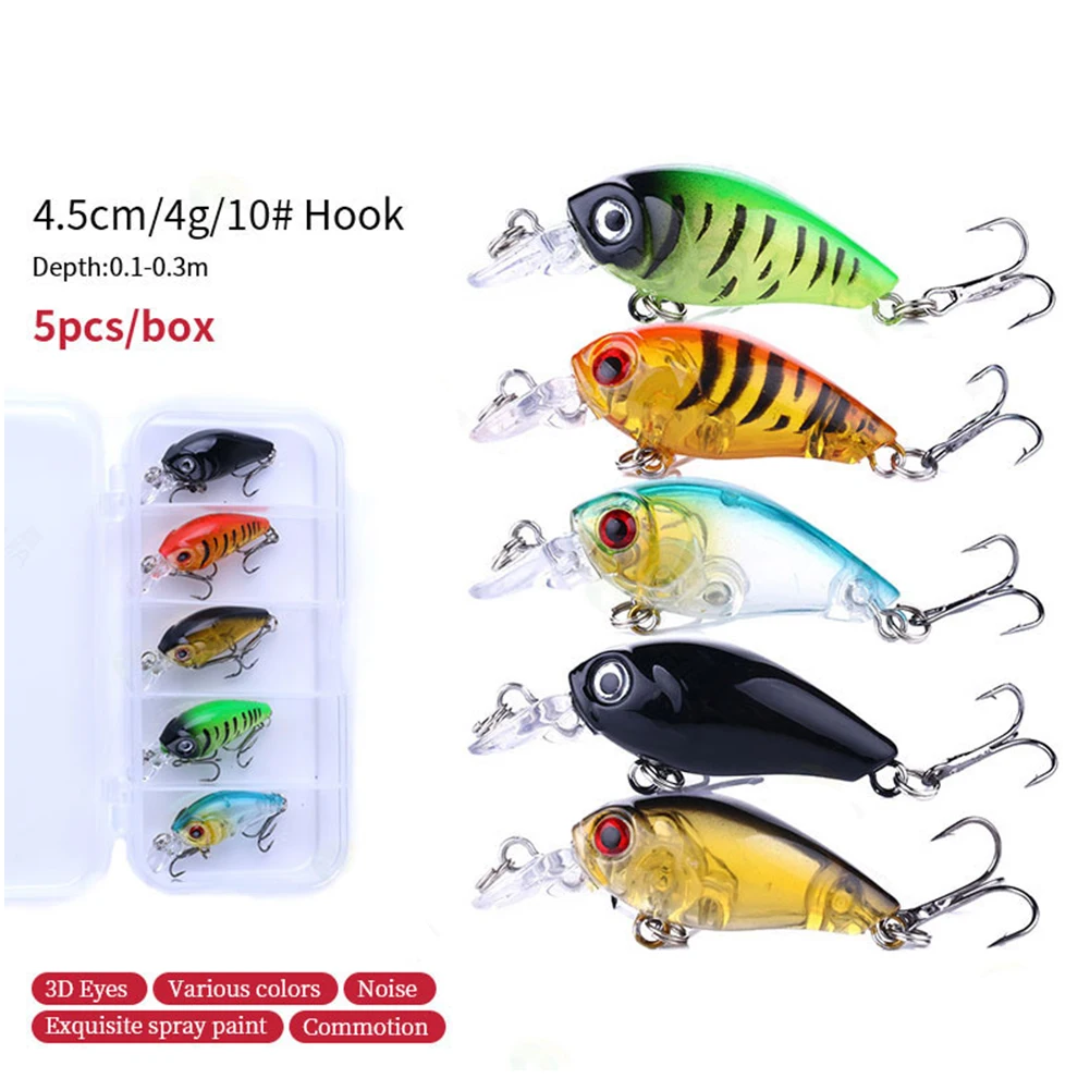 5 шт., пластиковые бионические рыболовные воблеры, 4,5 см, 4 г
5 шт., пластиковые бионические рыболовные воблеры, 4,5 см, 4 г