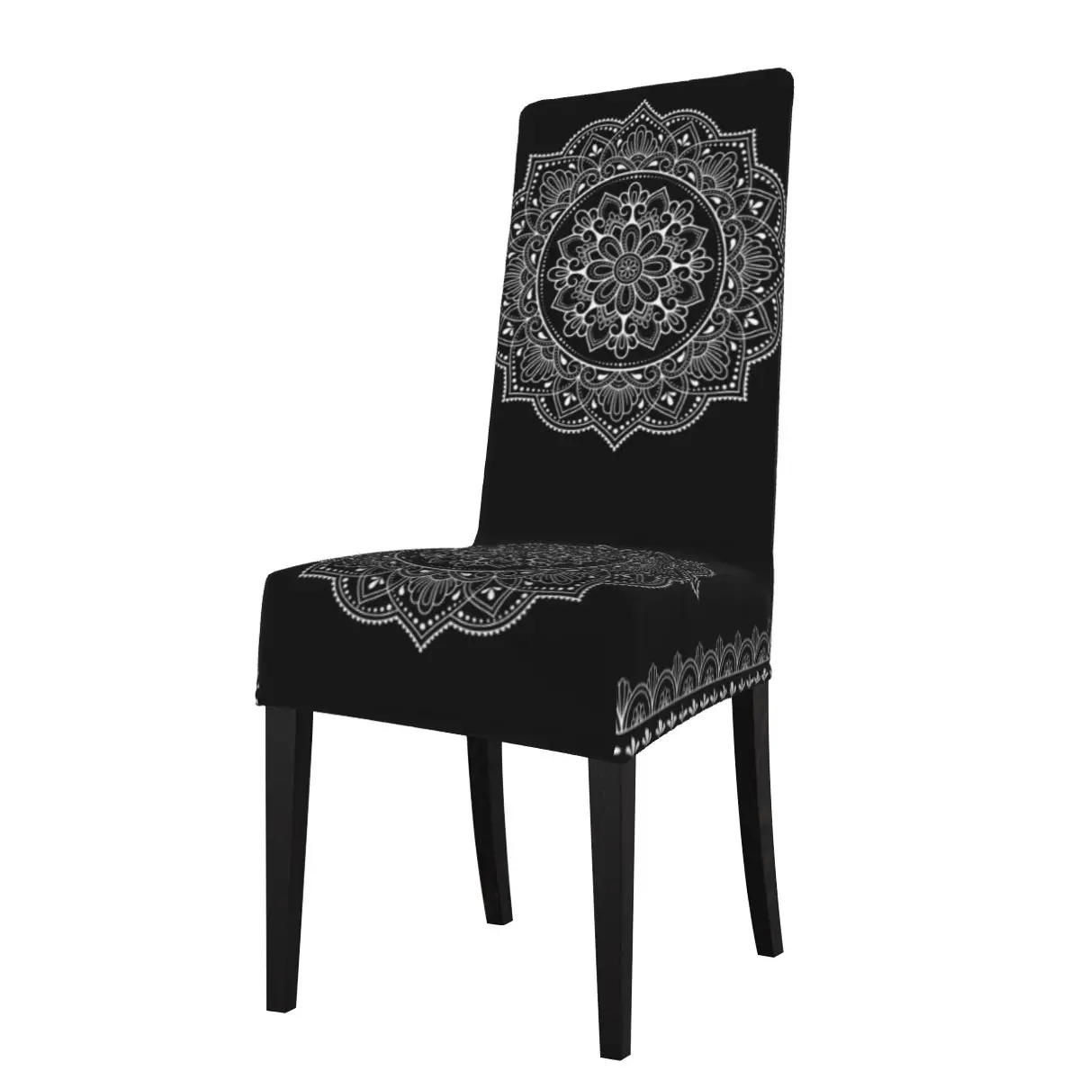 Dining Room Chair Covers Slipcover White Mandala Ethnic Oriental Tattoo Black Stretch Wedding Party Armless High Back Seat Cover
Dining Room Chair Covers Slipcover White Mandala Ethnic Oriental Tattoo Black Stretch Wedding Party Armless High Back Seat Cover