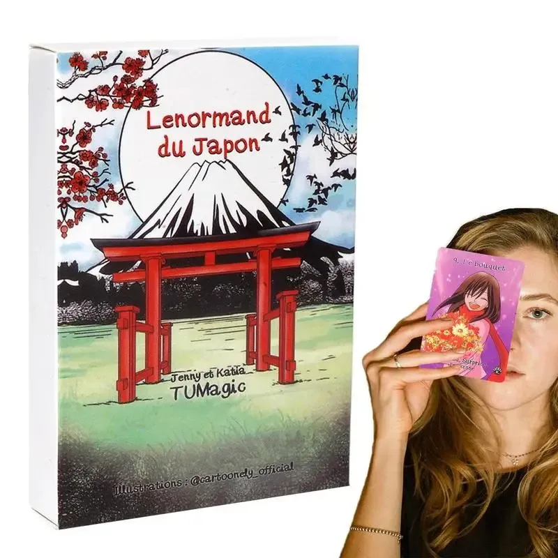 Lenormand Du Japon 36 карт, колода для семьи с изображением оркулатов, веселых тартиков, настольных игр, гадания, судьбы, английская версия, тартиков, карт с изображением оркула
Lenormand Du Japon 36 карт, колода для семьи с изображением оркулатов, веселых тартиков, настольных игр, гадания, судьбы, английская версия, тартиков, карт с изображением оркула