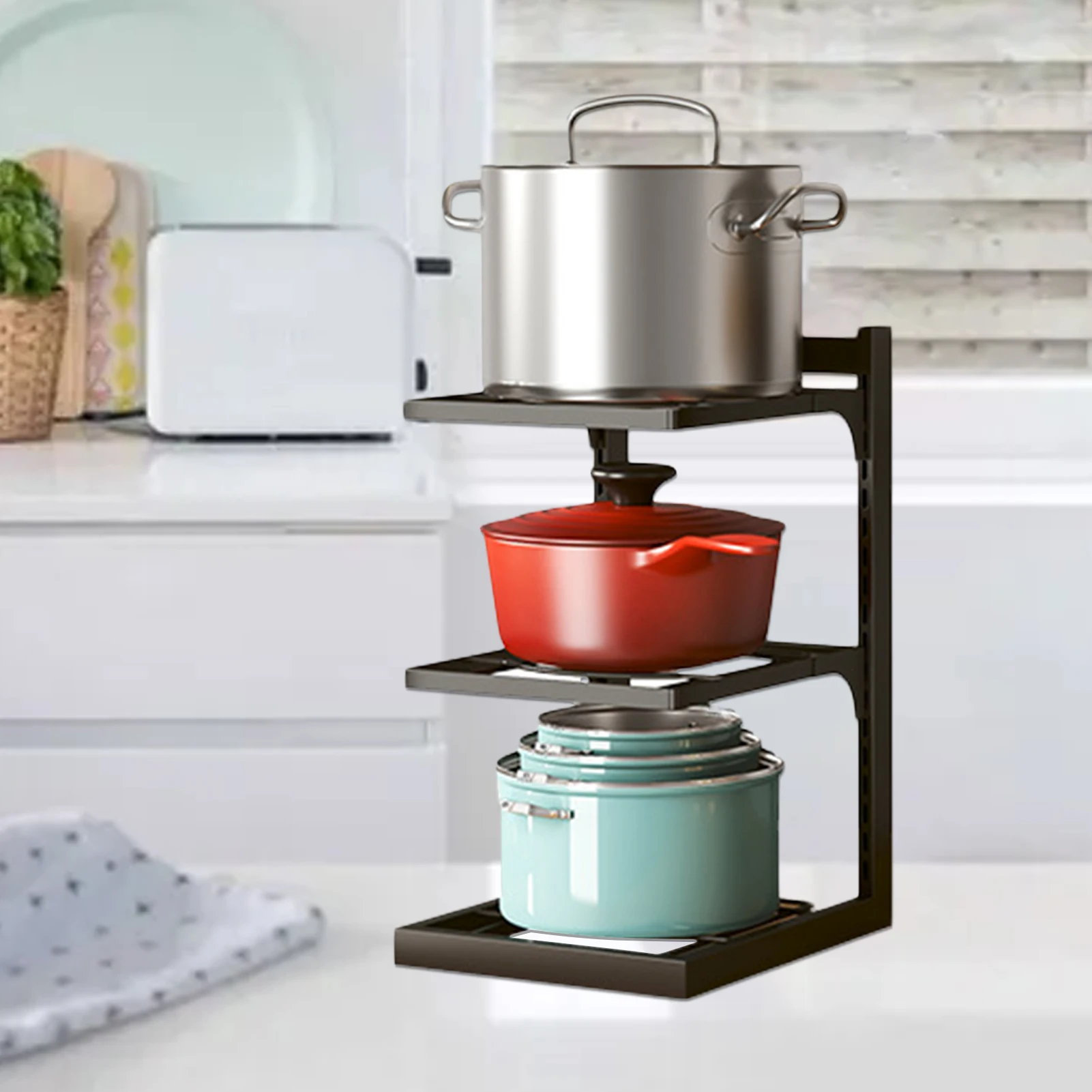 Pot Organizer Rack For Cabinet Pots And Pans Organizer Under Cabinet Pan Holders For Kitchen Cookware Rack With 3 Tiers
Pot Organizer Rack For Cabinet Pots And Pans Organizer Under Cabinet Pan Holders For Kitchen Cookware Rack With 3 Tiers